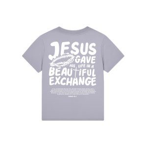 Jesus Gave His Life Ladies T-shirt (Lavender/White)