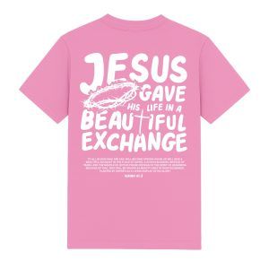 Jesus Gave His Life T-shirt (Bubble Pink/White)