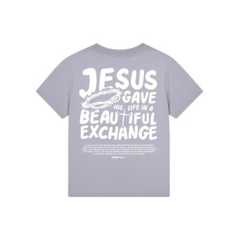 Jesus Gave His Life Ladies T-shirt Lavender_White [MAIN]