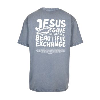 Jesus Gave His Life T-shirt Acid Wash Grey_White [MAIN]