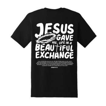 Jesus Gave His Life T-shirt Black_White [MAIN]