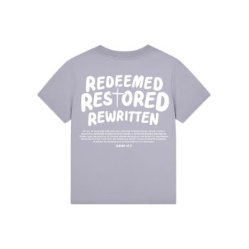 Redeemed, Restored, Rewritten Ladies T-shirt Lavender_White [MAIN]