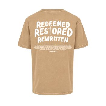 Redeemed, Restored, Rewritten T-shirt Acid Wash Beige_White [MAIN]
